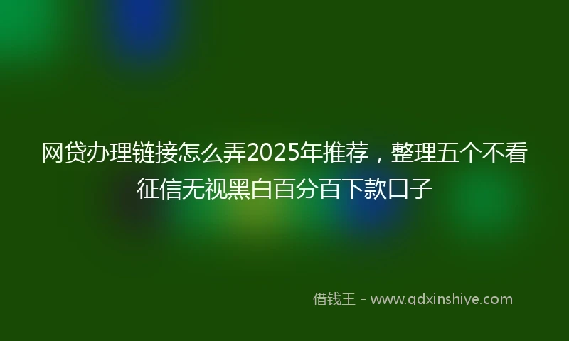 网贷办理链接怎么弄2025年推荐，整理五个不看征信无视黑白百分百下款口子