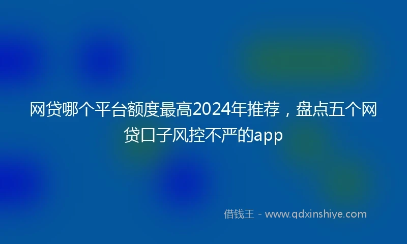 网贷哪个平台额度最高2024年推荐，盘点五个网贷口子风控不严的app