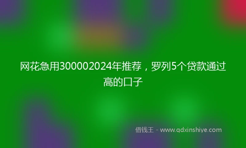 网花急用300002024年推荐，罗列5个贷款通过高的口子