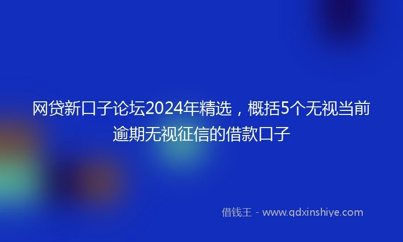 网贷新口子论坛2024年精选，概括5个无视当前逾期无视征信的借款口子