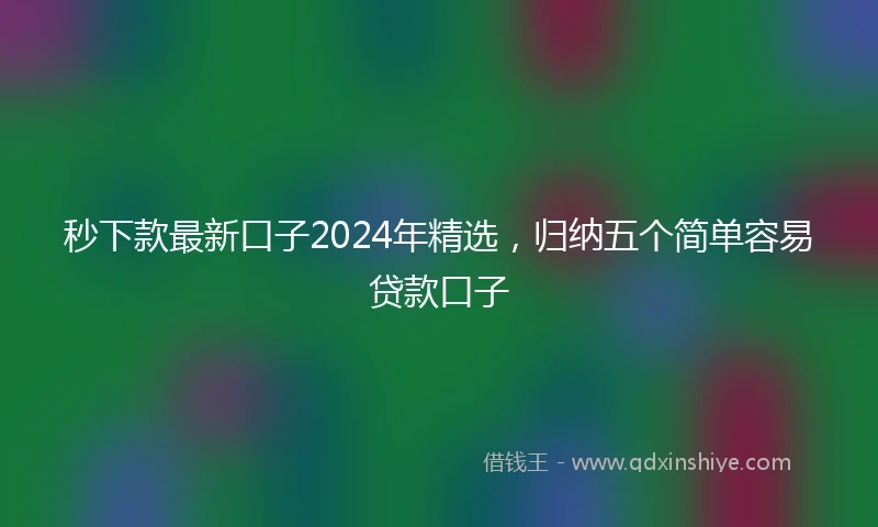 秒下款最新口子2024年精选，归纳五个简单容易贷款口子