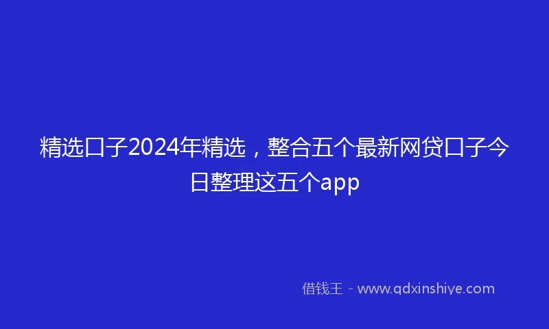 精选口子2024年精选，整合五个最新网贷口子今日整理这五个app
