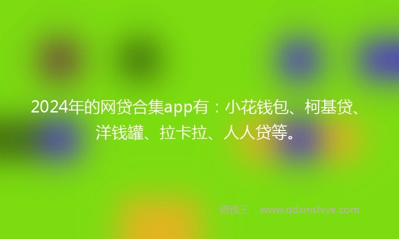 2024年的网贷合集app有：小花钱包、柯基贷、洋钱罐、拉卡拉、人人贷等。