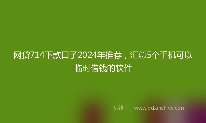 网贷714下款口子2024年推荐，汇总5个手机可以临时借钱的软件