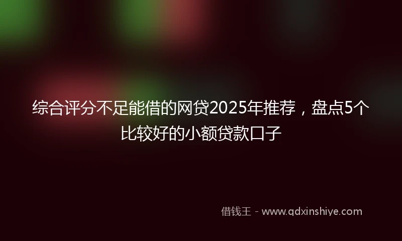 综合评分不足能借的网贷2025年推荐，盘点5个比较好的小额贷款口子