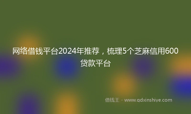 网络借钱平台2024年推荐，梳理5个芝麻信用600贷款平台