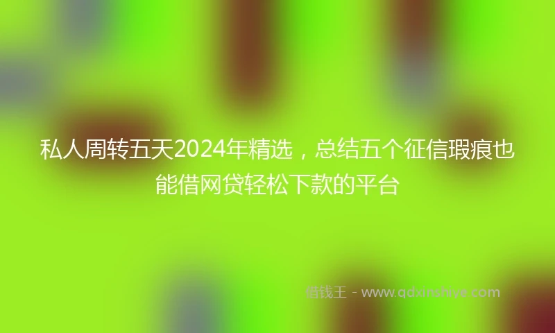 私人周转五天2024年精选，总结五个征信瑕疵也能借网贷轻松下款的平台