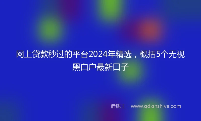 网上贷款秒过的平台2024年精选，概括5个无视黑白户最新口子