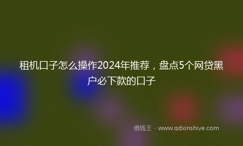 租机口子怎么操作2024年推荐，盘点5个网贷黑户必下款的口子