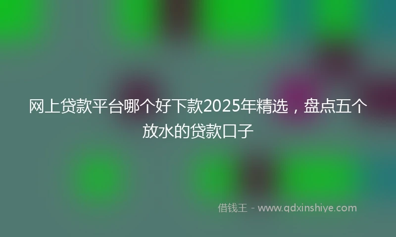 网上贷款平台哪个好下款2025年精选，盘点五个放水的贷款口子