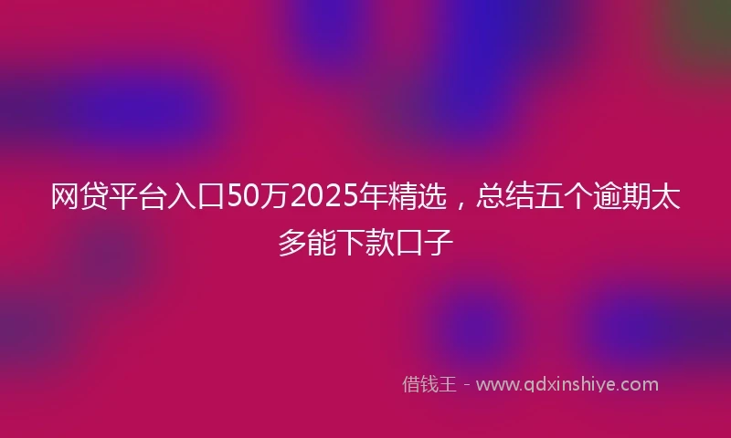 网贷平台入口50万2025年精选，总结五个逾期太多能下款口子