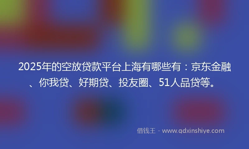 2025年的空放贷款平台上海有哪些有：京东金融、你我贷、好期贷、投友圈、51人品贷等。