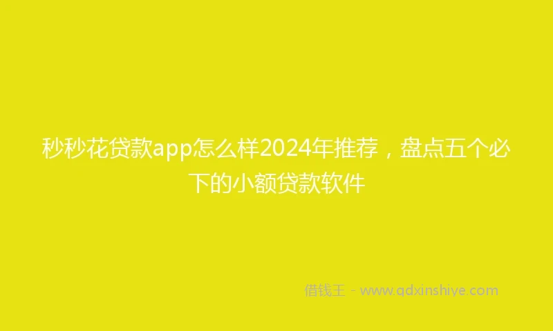 秒秒花贷款app怎么样2024年推荐，盘点五个必下的小额贷款软件