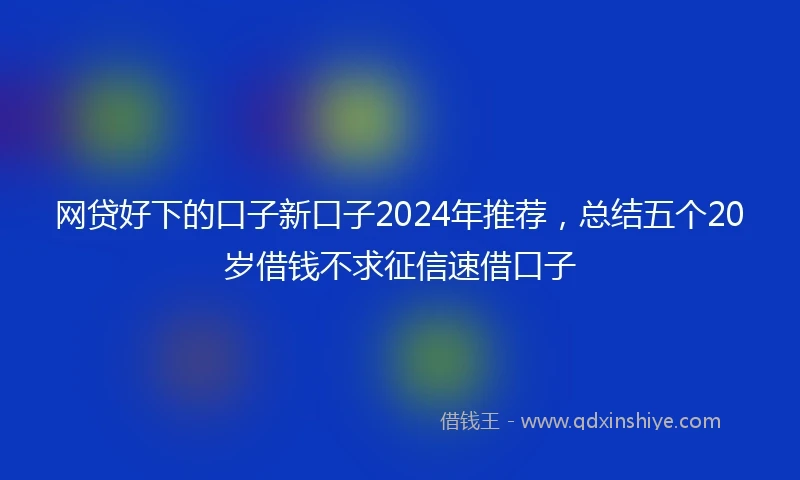 网贷好下的口子新口子2024年推荐，总结五个20岁借钱不求征信速借口子