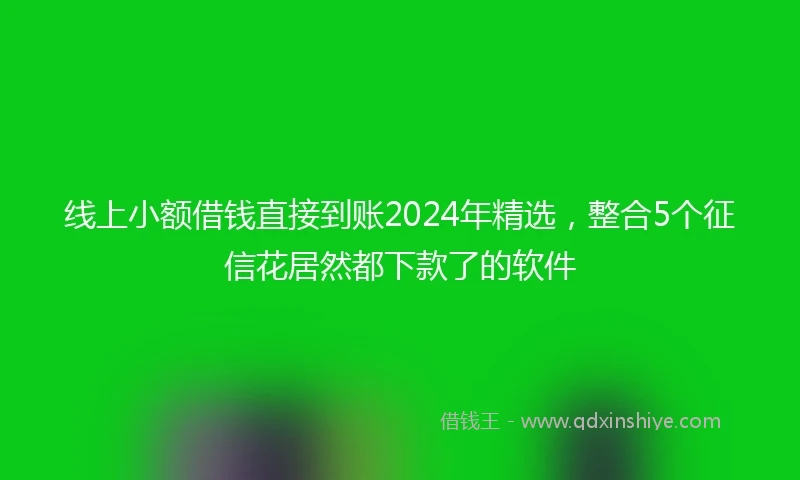 线上小额借钱直接到账2024年精选，整合5个征信花居然都下款了的软件