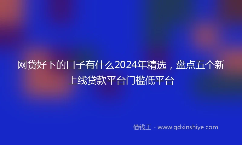 网贷好下的口子有什么2024年精选，盘点五个新上线贷款平台门槛低平台