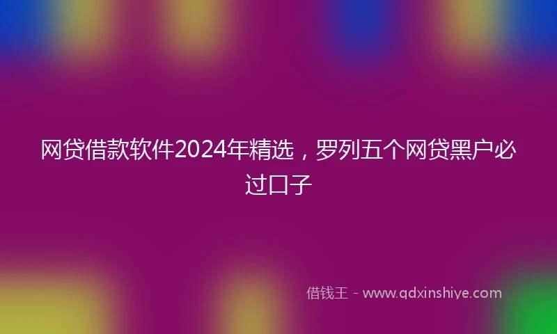 网贷借款软件2024年精选，罗列五个网贷黑户必过口子