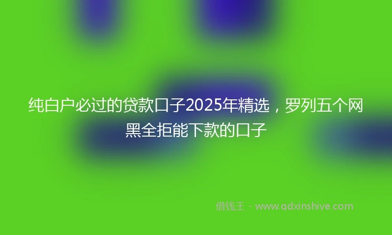 纯白户必过的贷款口子2025年精选，罗列五个网黑全拒能下款的口子