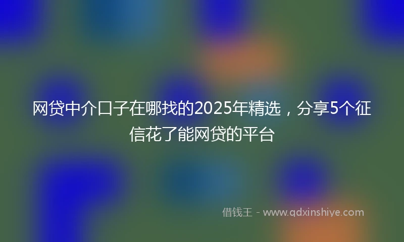 网贷中介口子在哪找的2025年精选，分享5个征信花了能网贷的平台