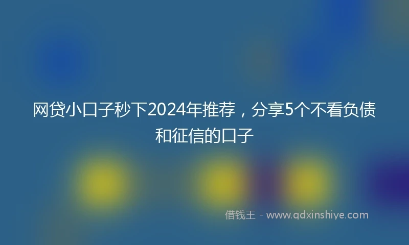 网贷小口子秒下2024年推荐，分享5个不看负债和征信的口子