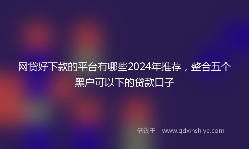 网贷好下款的平台有哪些2024年推荐，整合五个黑户可以下的贷款口子