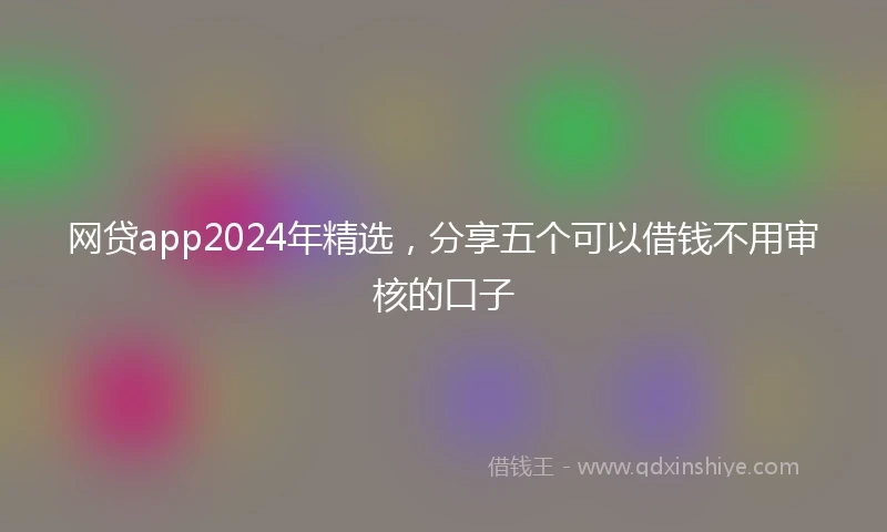 网贷app2024年精选，分享五个可以借钱不用审核的口子