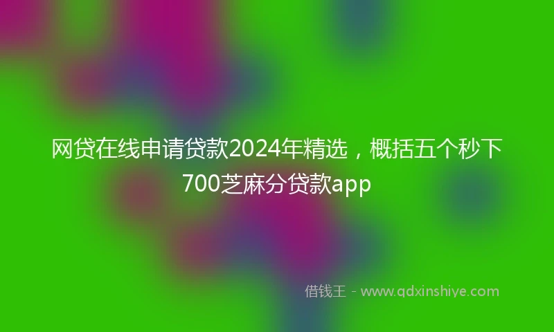网贷在线申请贷款2024年精选，概括五个秒下700芝麻分贷款app