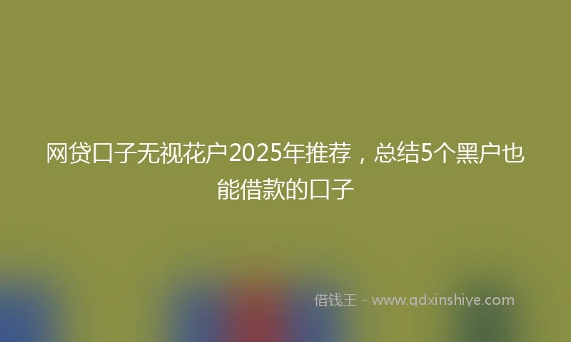 网贷口子无视花户2025年推荐，总结5个黑户也能借款的口子