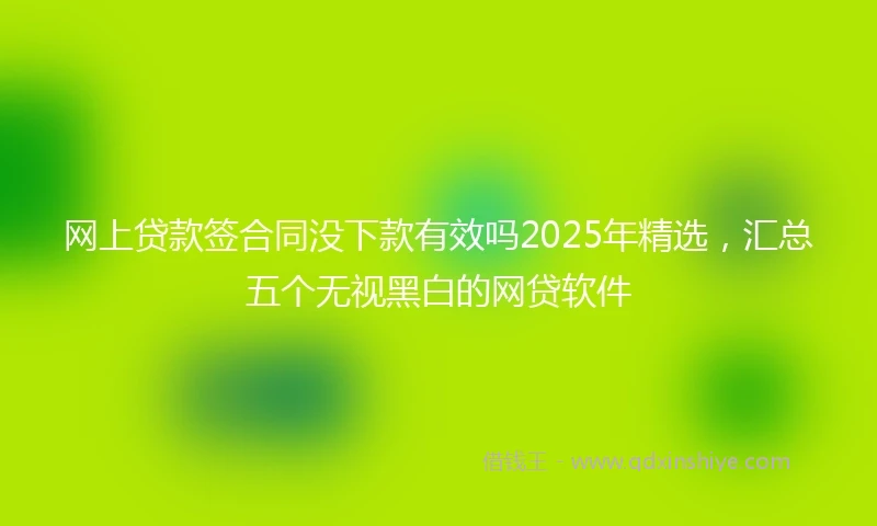 网上贷款签合同没下款有效吗2025年精选，汇总五个无视黑白的网贷软件