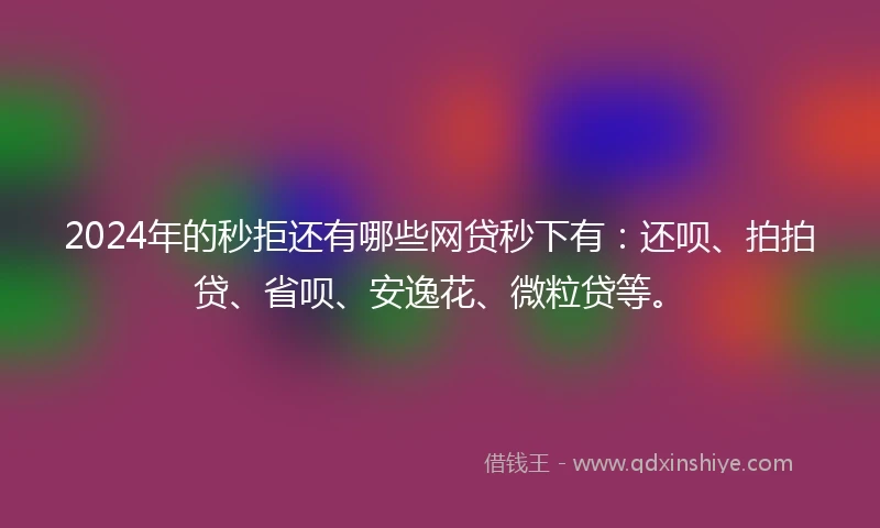 2024年的秒拒还有哪些网贷秒下有：还呗、拍拍贷、省呗、安逸花、微粒贷等。