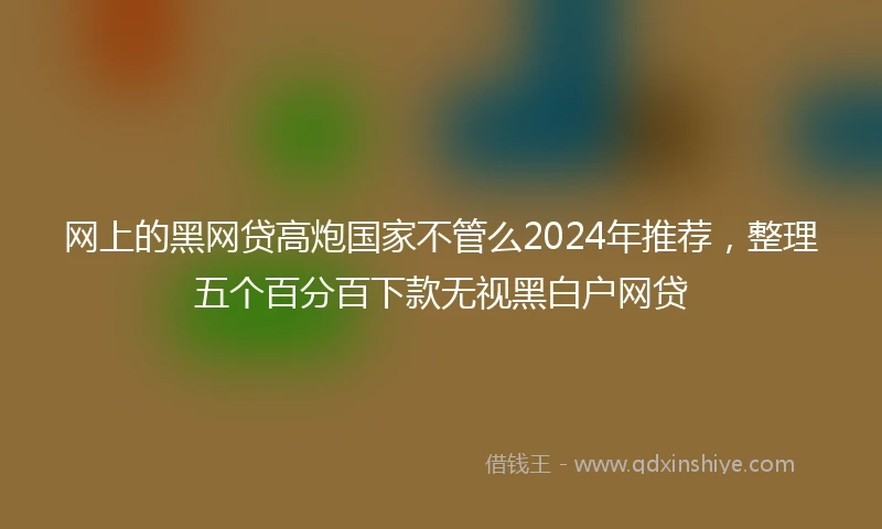网上的黑网贷高炮国家不管么2024年推荐,整理五个百分百下款无视黑白户网贷