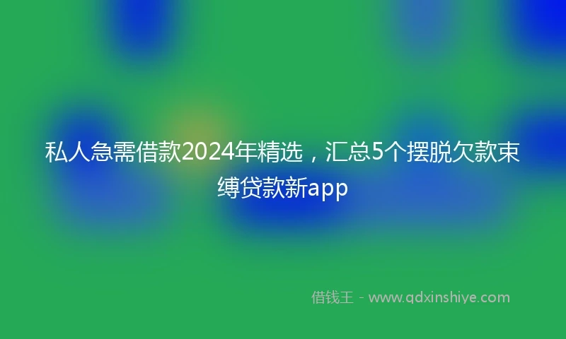 私人急需借款2024年精选，汇总5个摆脱欠款束缚贷款新app
