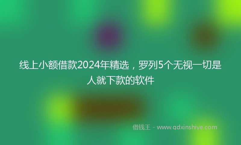 线上小额借款2024年精选，罗列5个无视一切是人就下款的软件