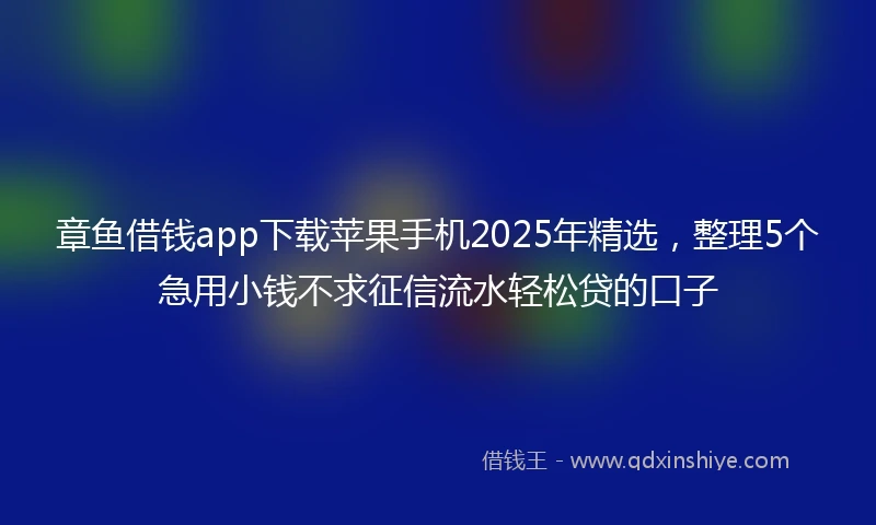 章鱼借钱app下载苹果手机2025年精选，整理5个急用小钱不求征信流水轻松贷的口子