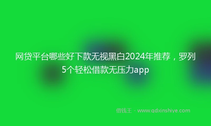 网贷平台哪些好下款无视黑白2024年推荐，罗列5个轻松借款无压力app