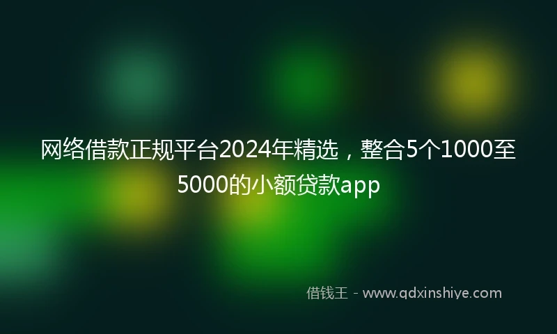 网络借款正规平台2024年精选，整合5个1000至5000的小额贷款app