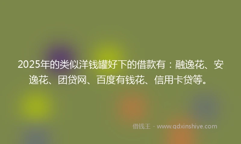2025年的类似洋钱罐好下的借款有：融逸花、安逸花、团贷网、百度有钱花、信用卡贷等。