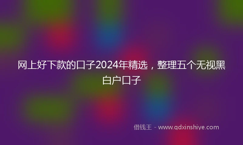 网上好下款的口子2024年精选，整理五个无视黑白户口子