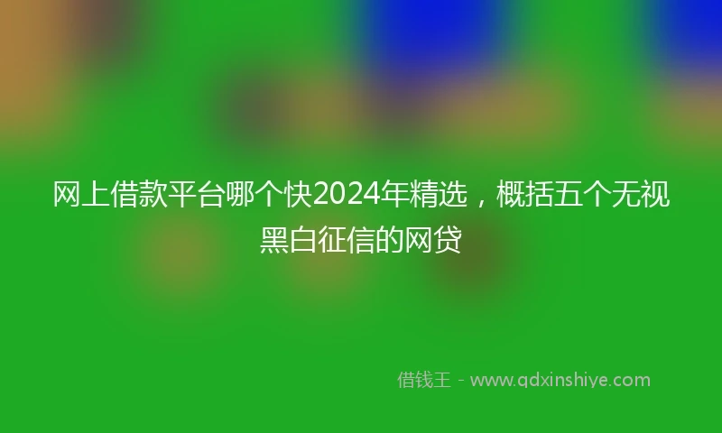 网上借款平台哪个快2024年精选，概括五个无视黑白征信的网贷