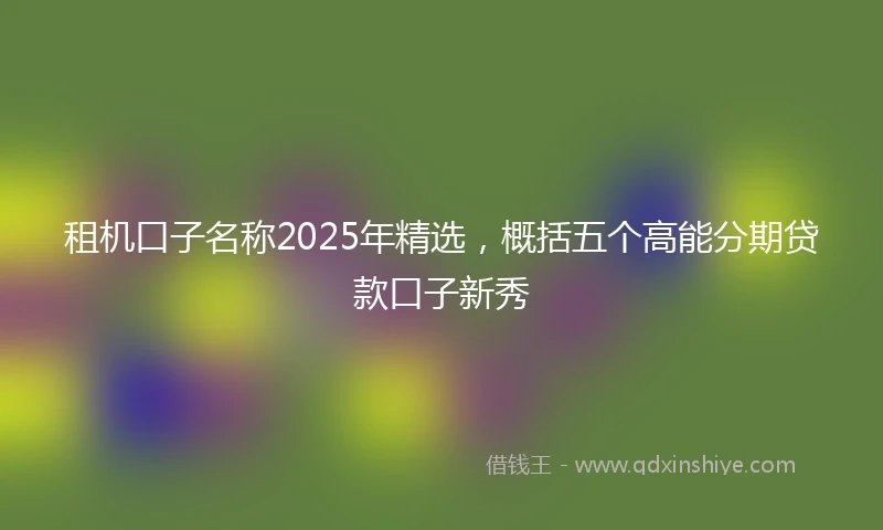 租机口子名称2025年精选，概括五个高能分期贷款口子新秀
