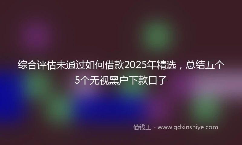综合评估未通过如何借款2025年精选,总结五个5个无视黑户下款口子