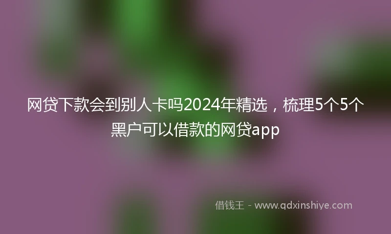 网贷下款会到别人卡吗2024年精选，梳理5个5个黑户可以借款的网贷app