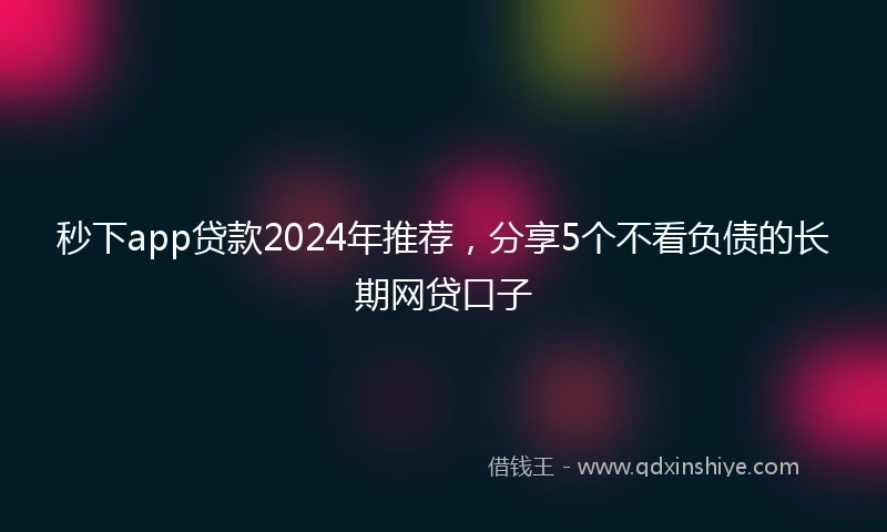 秒下app贷款2024年推荐，分享5个不看负债的长期网贷口子