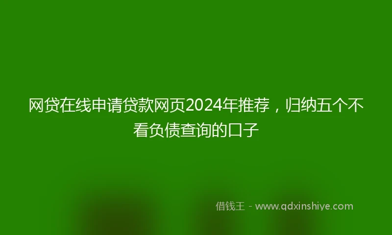 网贷在线申请贷款网页2024年推荐，归纳五个不看负债查询的口子