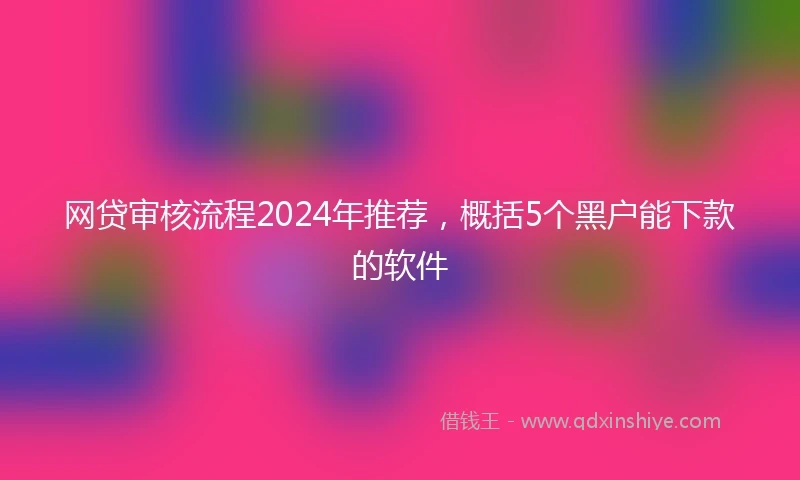 网贷审核流程2024年推荐，概括5个黑户能下款的软件
