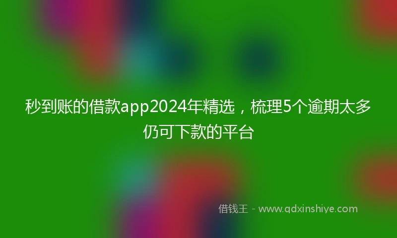 秒到账的借款app2024年精选，梳理5个逾期太多仍可下款的平台