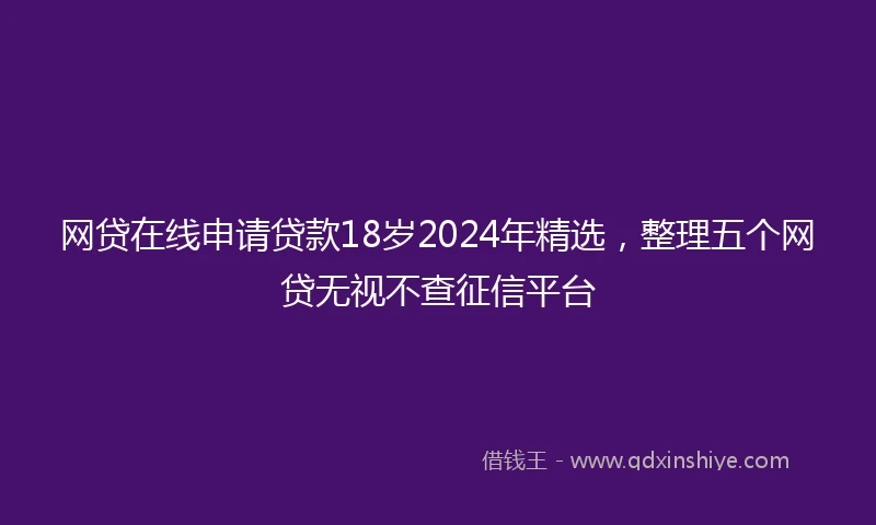 网贷在线申请贷款18岁2024年精选，整理五个网贷无视不查征信平台