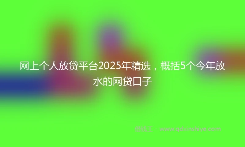 网上个人放贷平台2025年精选，概括5个今年放水的网贷口子