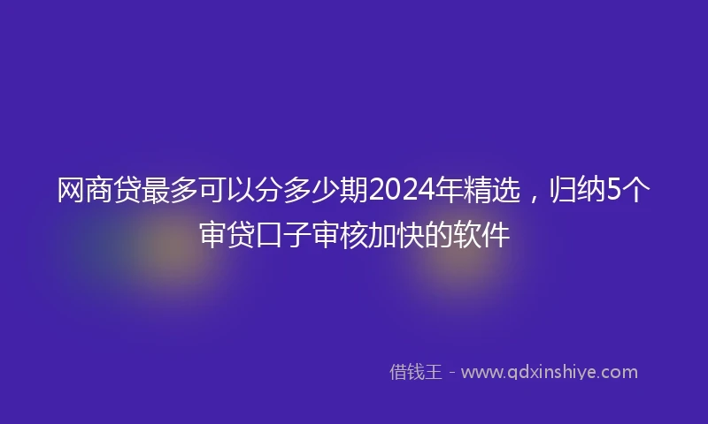 网商贷最多可以分多少期2024年精选，归纳5个审贷口子审核加快的软件