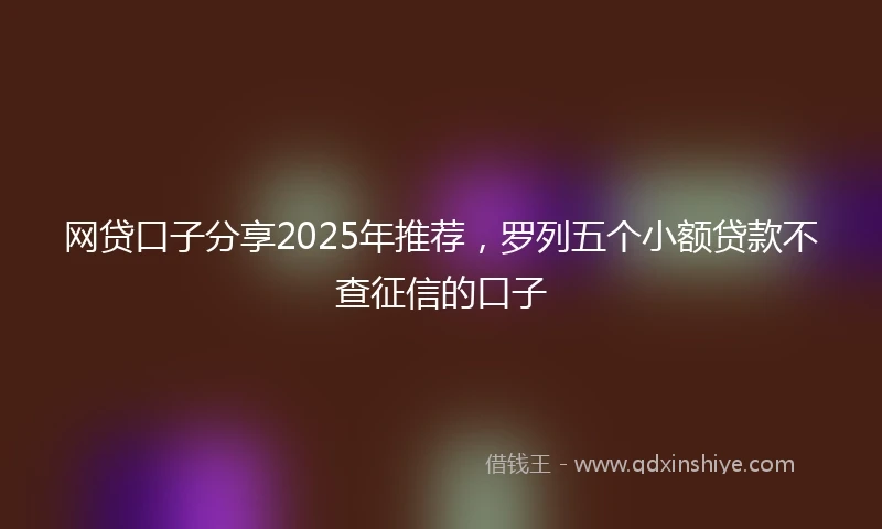 网贷口子分享2025年推荐，罗列五个小额贷款不查征信的口子